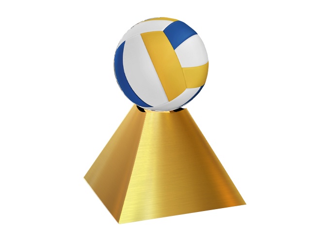 Trofeo de Voleibol en cristal y resina