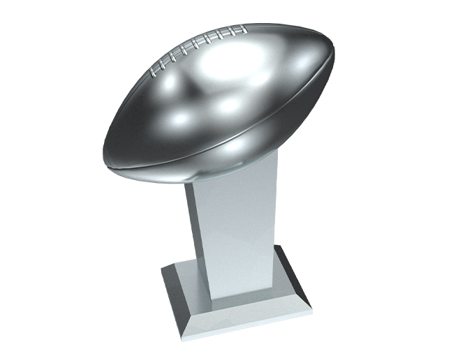 Trofeo de Fútbol Americano de Metal
