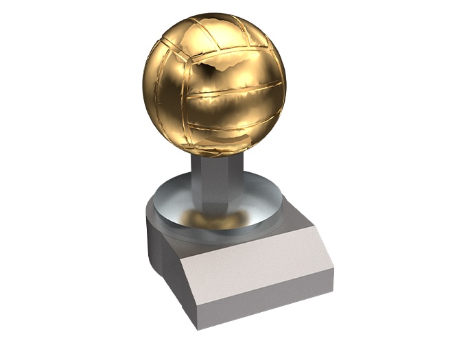 Trofeo de Fútbol en metal