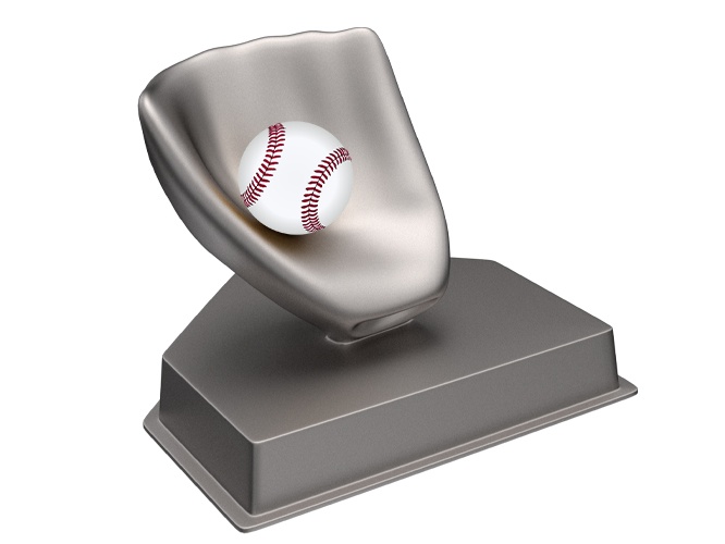 Trofeo de Béisbol guante con pelota