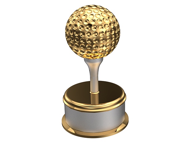 Trofeo de Pelota de Golf en ORO