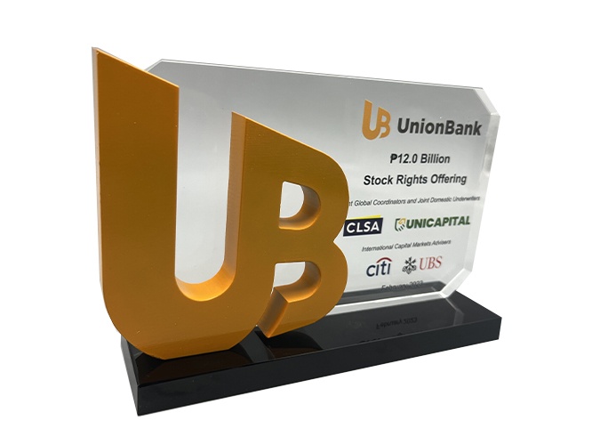 UnionBank logo temático impreso en 3d
