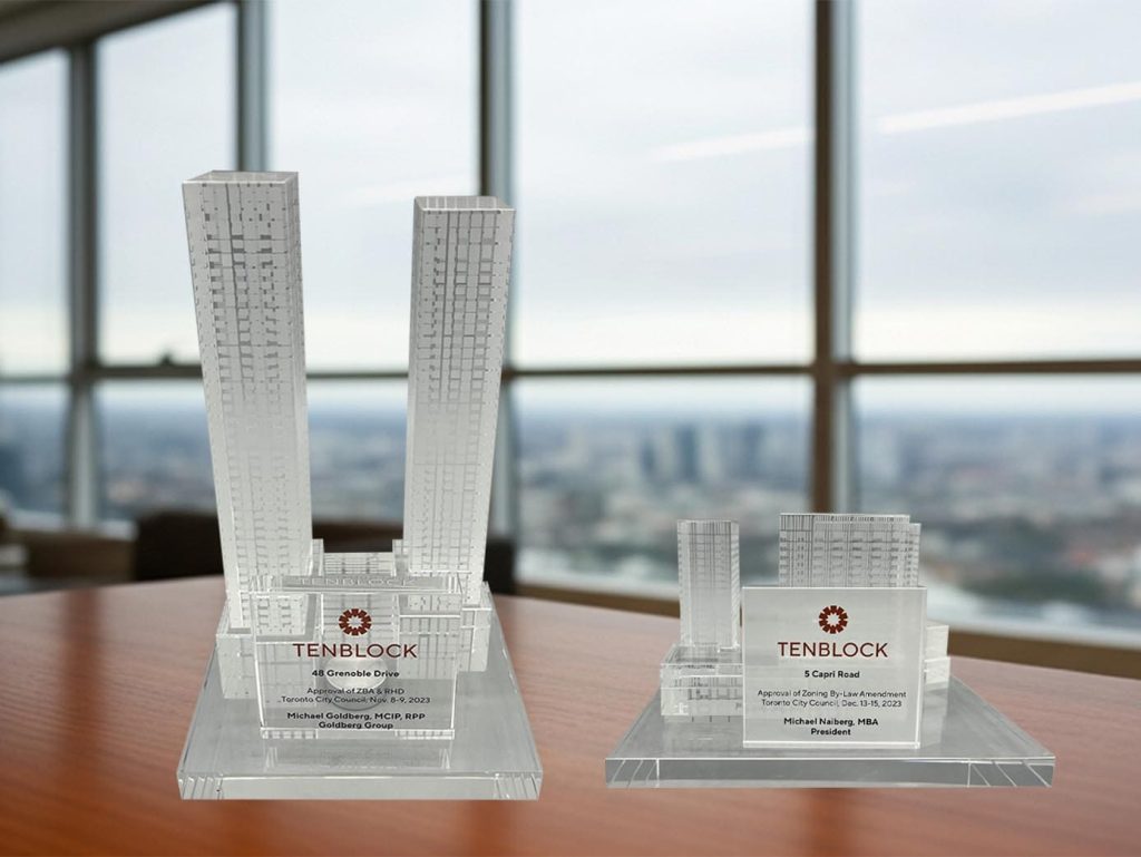 crystal trophy replica building 3d