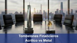 Tombstones Financieros para empresa Acrilico vs Metal