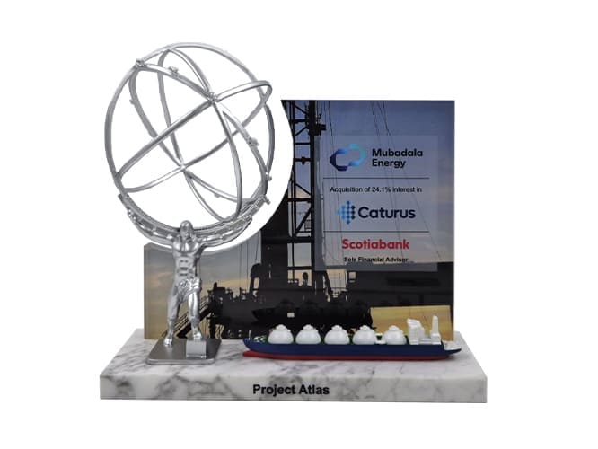 atlas 3D trophy marble crystal